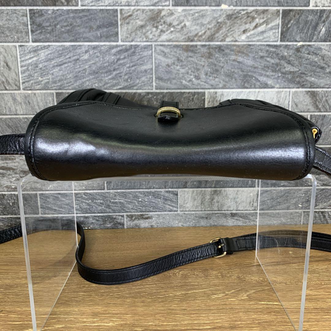 希少 1980年代 オールド CELINE レザーショルダーバッグ ブラック