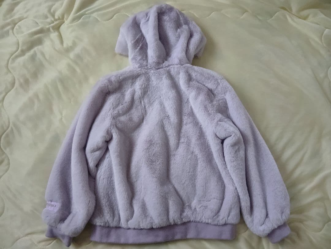 メゾピアノ ネコ耳 フェイクファー ブルゾン ラベンダー 140 ボア