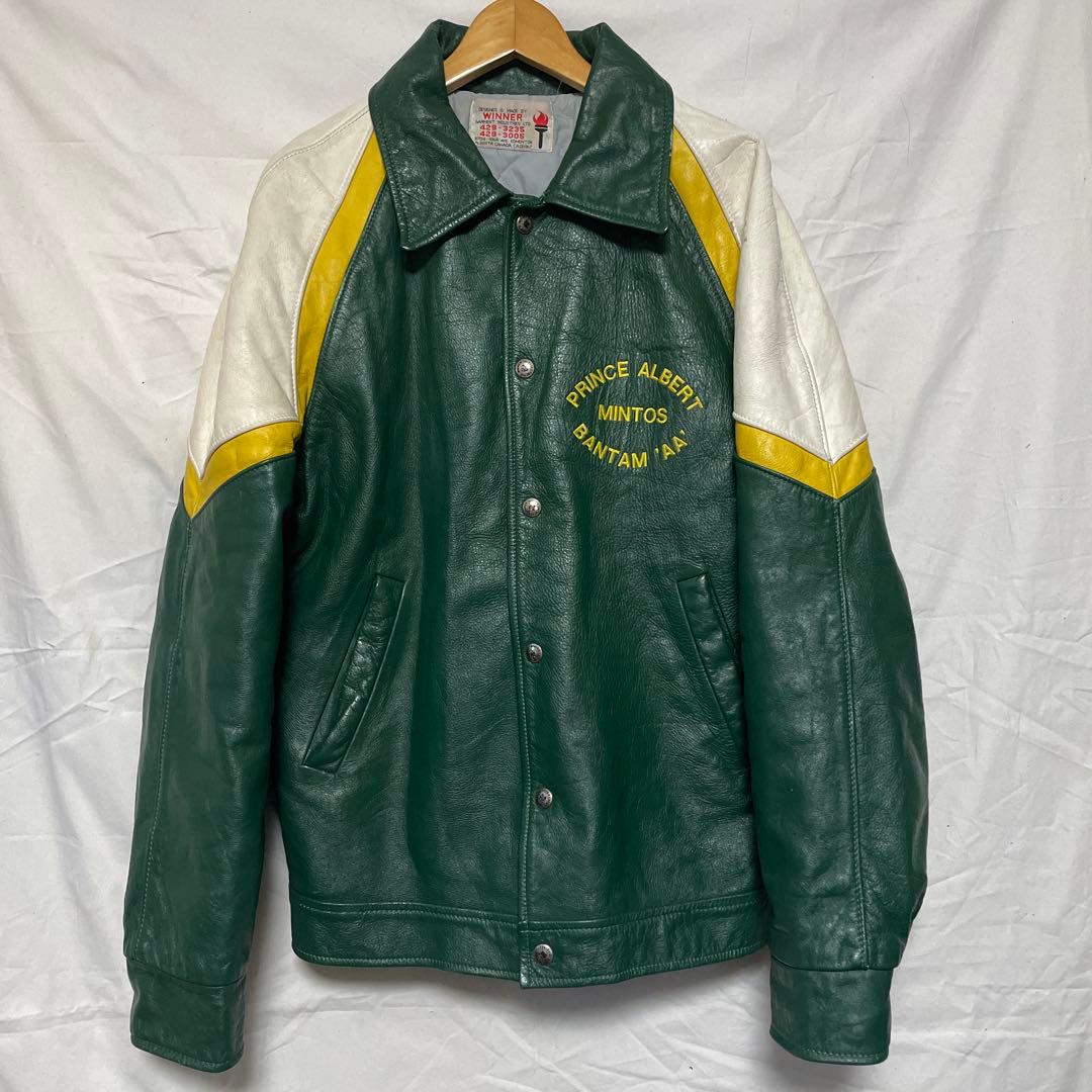 希少オールレザー仕様 ヴィンテージ カナダ製 スタジャン レザー