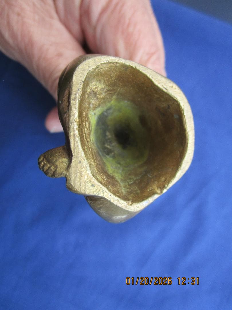 仏像 渡金仏【?】ガネーシャ像 時代物 象の顔の仏 頭部に錆あり 1体