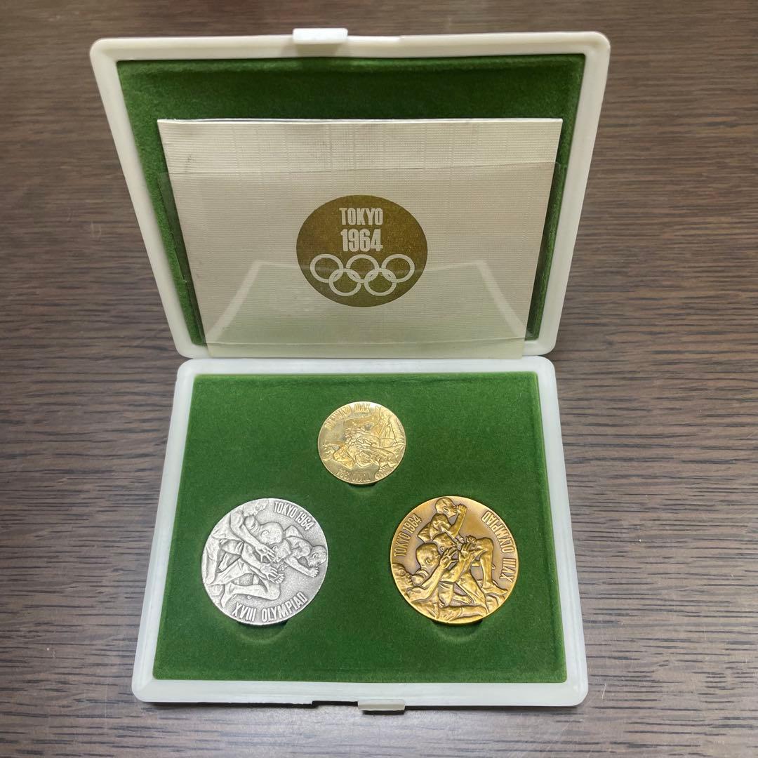 1964年東京オリンピック記念メダル　3種セット　説明書あり 東京オリンピック・TOKYO 1964・記念メダル・ケース付・No.200708-283