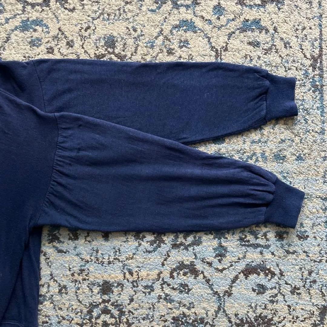 80s ダブルフェイス 裏サーマル ジップパーカー ネイビー ルーマニア