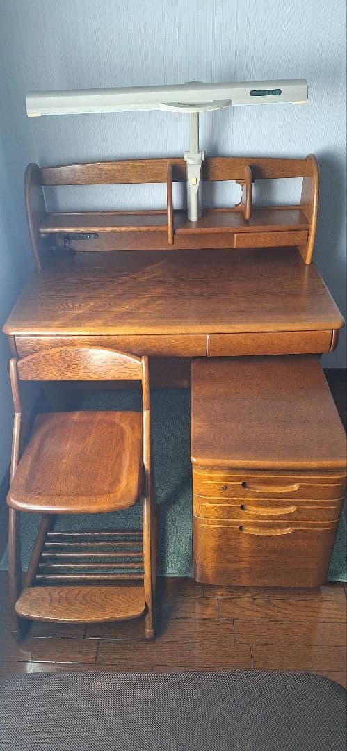 ②浜本工芸学習机のセット(４点フルセットでの購入の方限定)2点目・本棚 浜本工芸 NO57 幅110cm 学習机 2点セット (机＋昇降袖A) 開梱設置送料