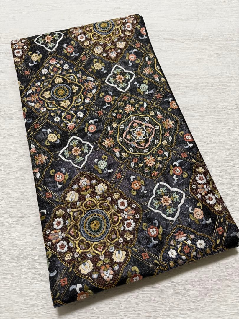 蘇州 汕頭 刺繍 菱華文 金糸 袋帯 正絹 - メルカリ