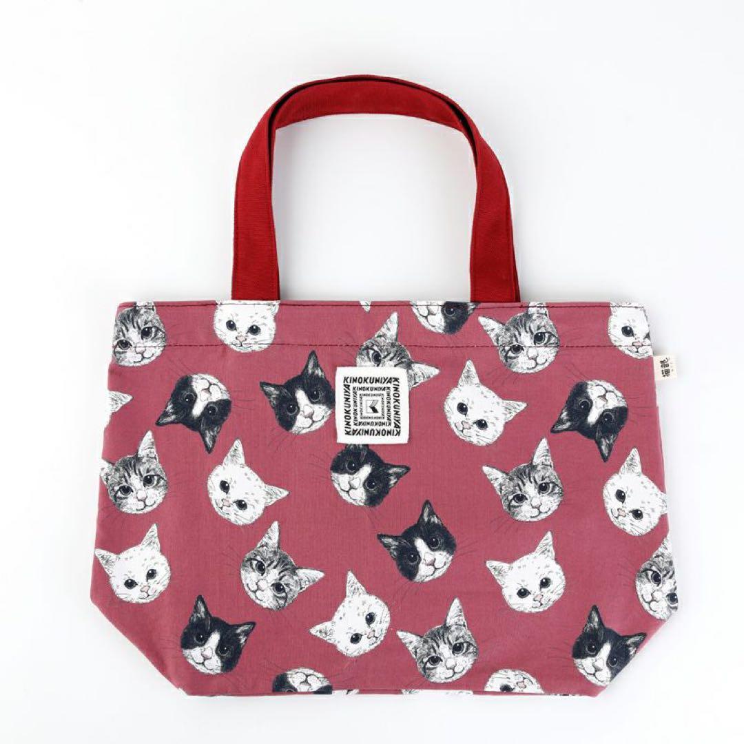 紀ノ国屋×フェリシモ】猫総柄トート ワインレッド - メルカリ