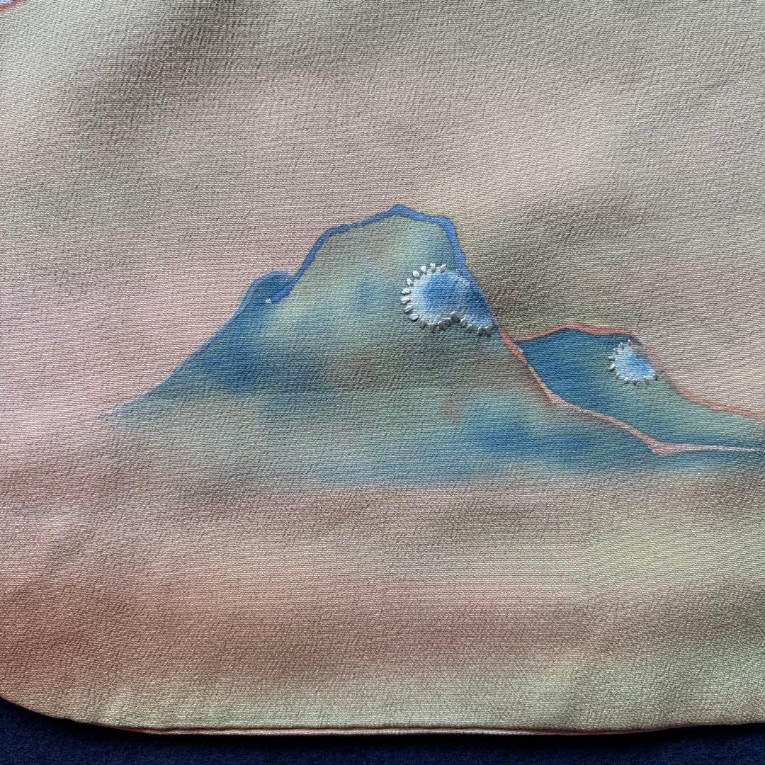 アンティーク振袖 薄紫 おしどり御所車文様ヴィンテージ正絹淡色