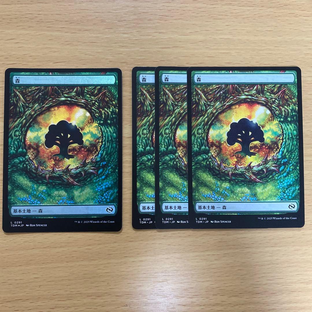 森 ドラゴンの眼 フルアート 4枚セット 基本土地 タルキール:龍嵐録