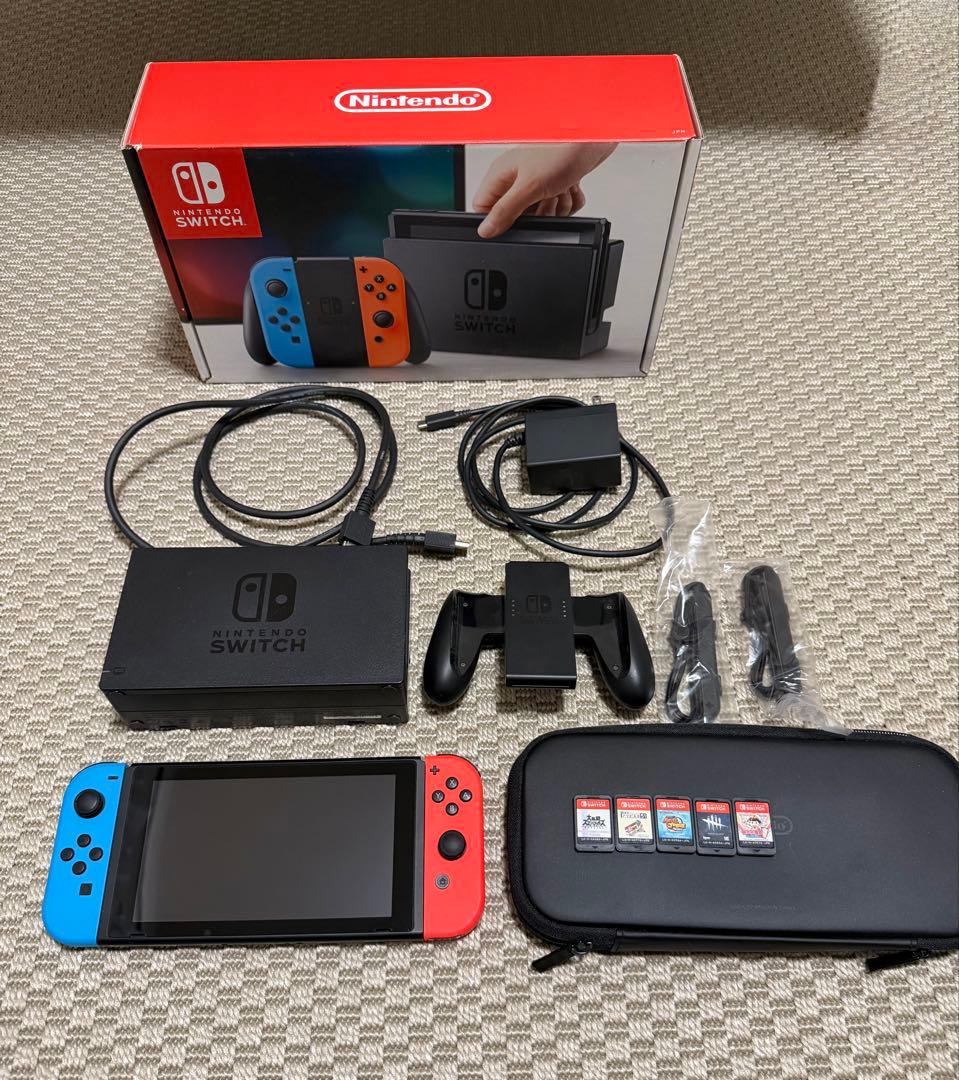 Nintendo Switch ネオンブルー/ネオンレッド 本体 ゲーム5本付き Nintendo Switch 本体【Joy-Con(L) ネオンブルー/(R) ネオンレッド
