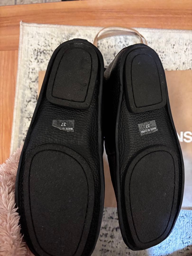 靴 Leather Moccasin Shoes 23.5cm TODAYFUL