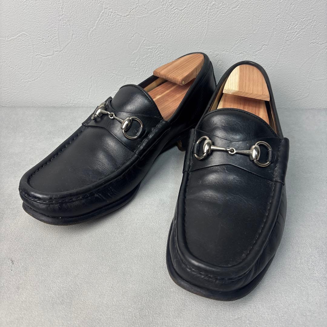 良品✨GUCCI ビットローファー 41E 黒 レザー ホースビット イタリア製