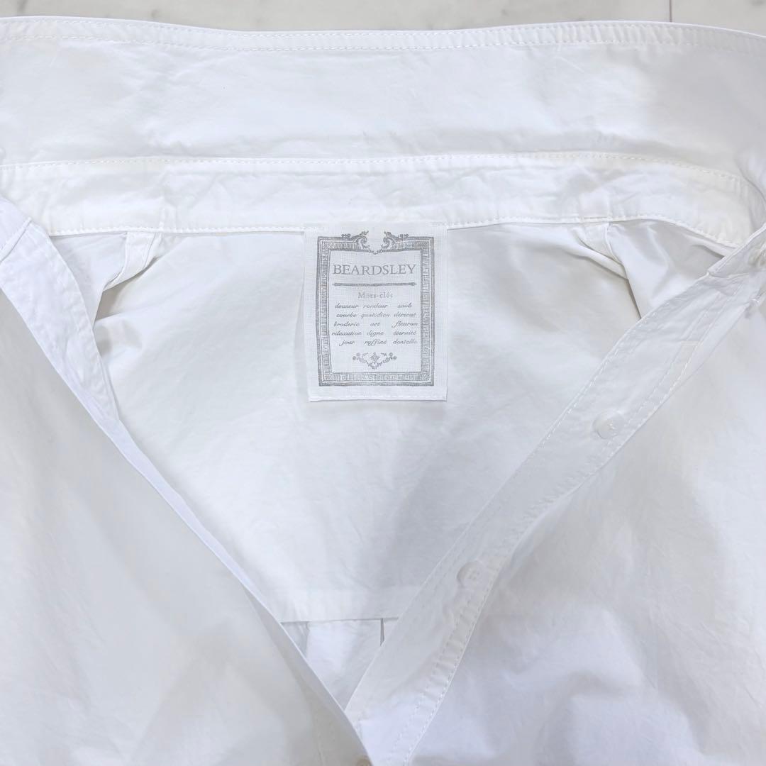極美品✨ビアズリー シャツチュニック ロングシャツ 白シャツ オーバー