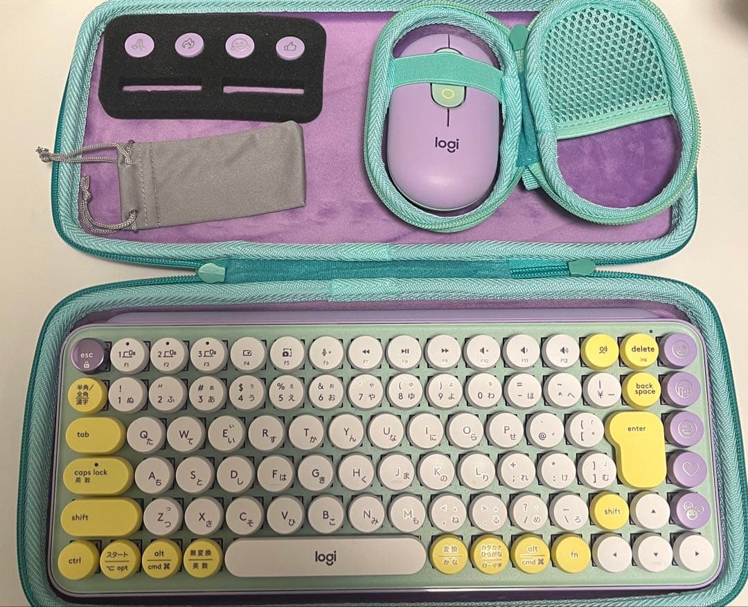 logicool　ロジクール　POP KEYS キーボード マウス　ケース付き ロジテック Logitech Pop Keys Yellow メカニカル ワイヤレス