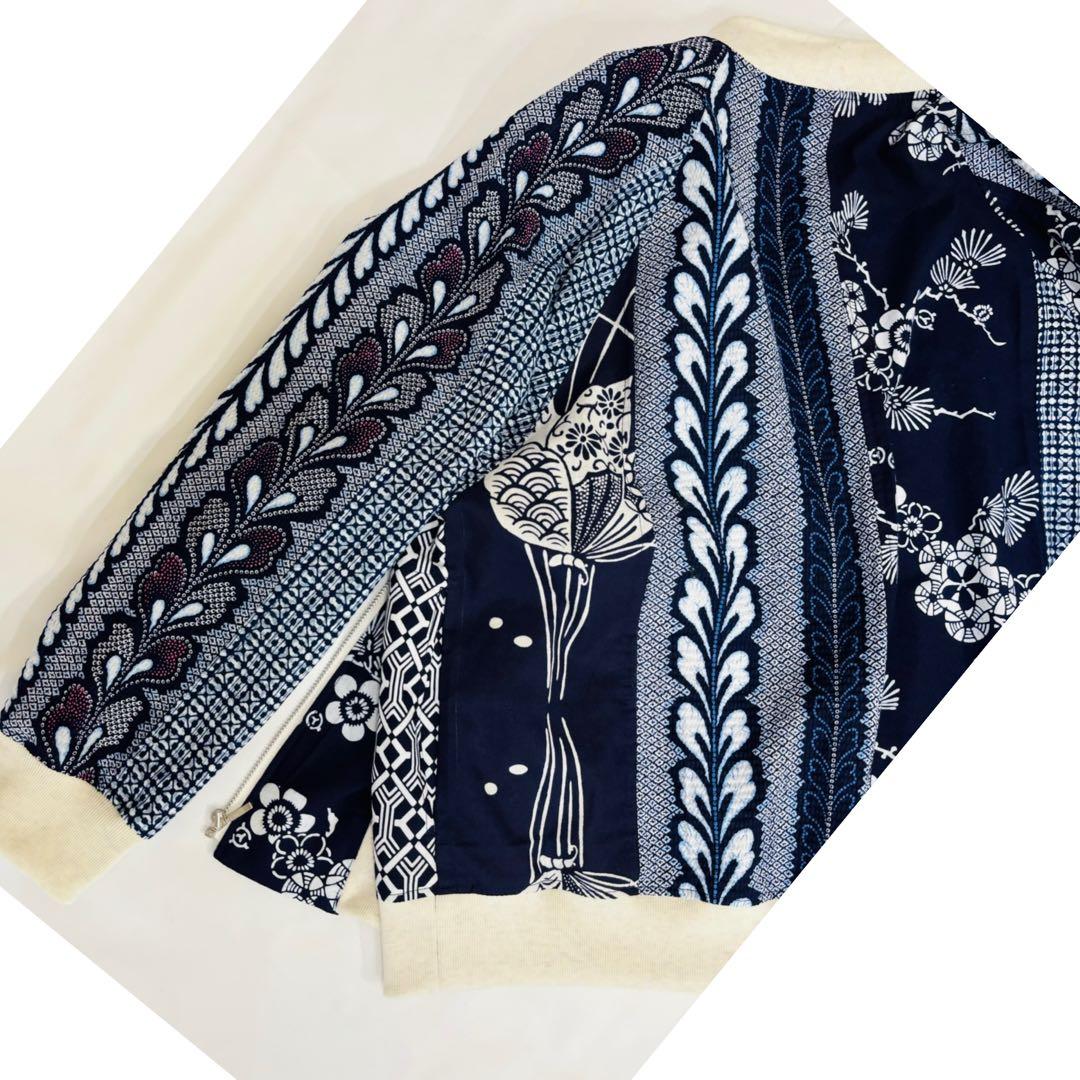 浴衣リメイク93番 浴衣地パッチワーク単衣スカジャン風