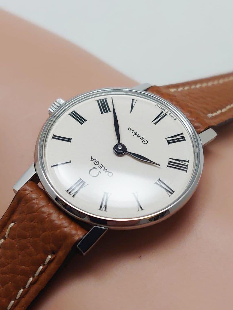 OH済 1972年製 オメガ ジュネーブ レディース ホワイトローマン 極上品