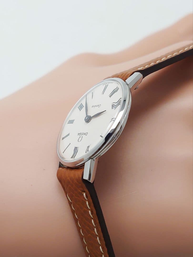 OH済 1972年製 オメガ ジュネーブ レディース ホワイトローマン 極上品