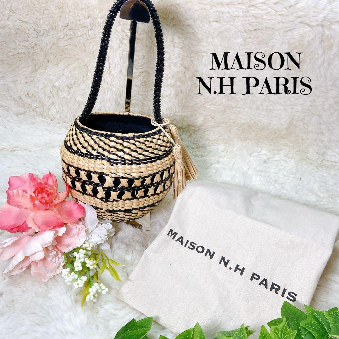 MAISON N.H PARIS カゴバッグ 丸型バッグ 夏 ベージュ MAISON N.H PARIS（メゾンエヌアッシュパリ）のサークルかごバッグ