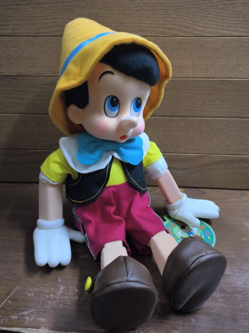 レトロ・紙タグ付 ディズニー ピノキオ オルゴール人形 [星に願いを] 日本製 ジャムホームメイドからディズニー『ピノキオ』のペアリング、「星に