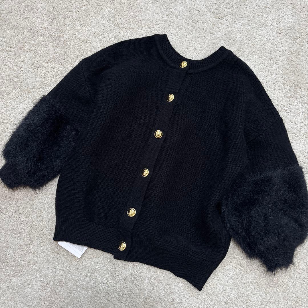 新品　TORRAZZO DONNA ファースリーブ2wayプルオーバー　ブラック UNTITLED｜【TORRAZZO DONNA】ファースリーブ2wayプルオーバー