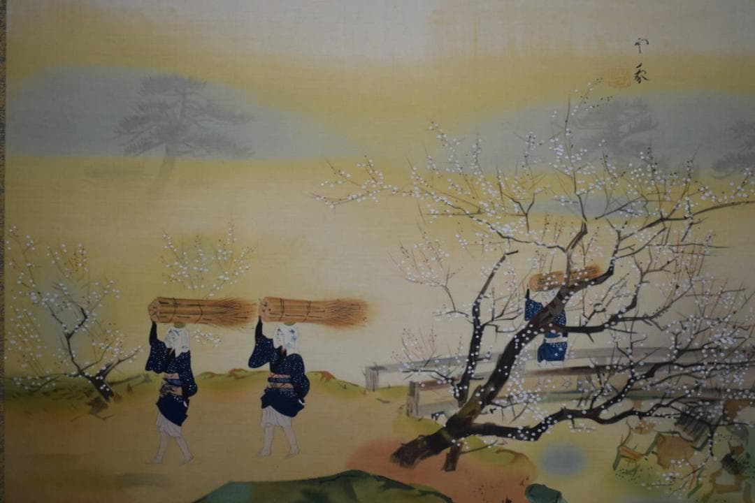 複製/堂本印象/桜花大原女図/工芸/布袋屋掛軸HI-24 - メルカリ