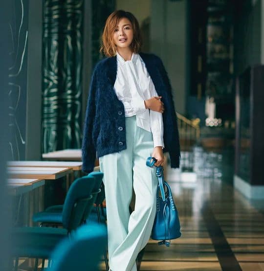 BLAMINK ブラミンク カシミアファーカーデガン ネイビー サイズ38