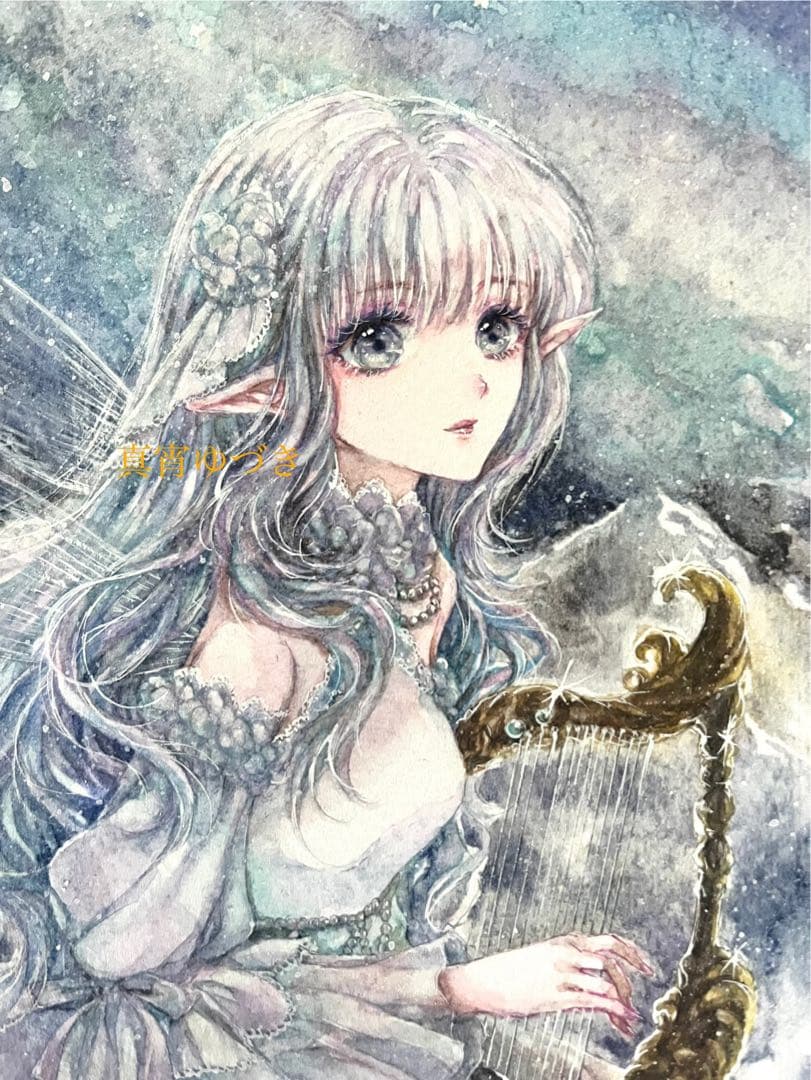 手描きイラスト 原画 創作【金の竪琴】 音楽 ハープ 竪琴 金のイラスト素材 - PIXTA