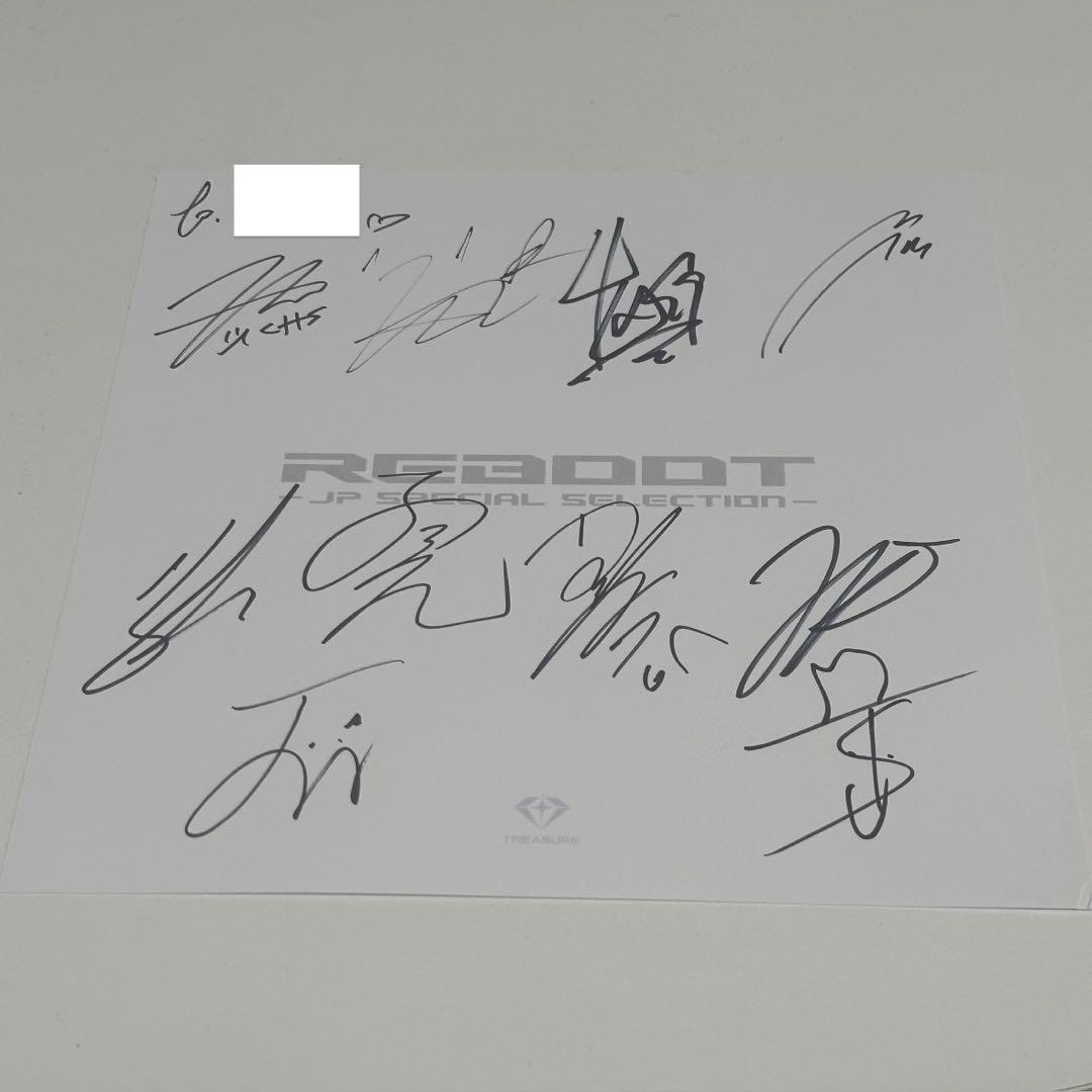 サ*ヒ様 TREASURE 全員サイン会 ヨントン REBOOT サイン 色紙 - メルカリ