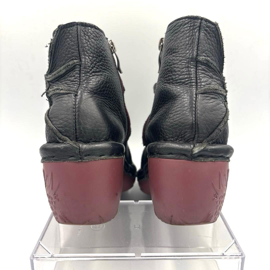 エスタシオン うずまき ショートブーツ【M】23cm ブラック サイド