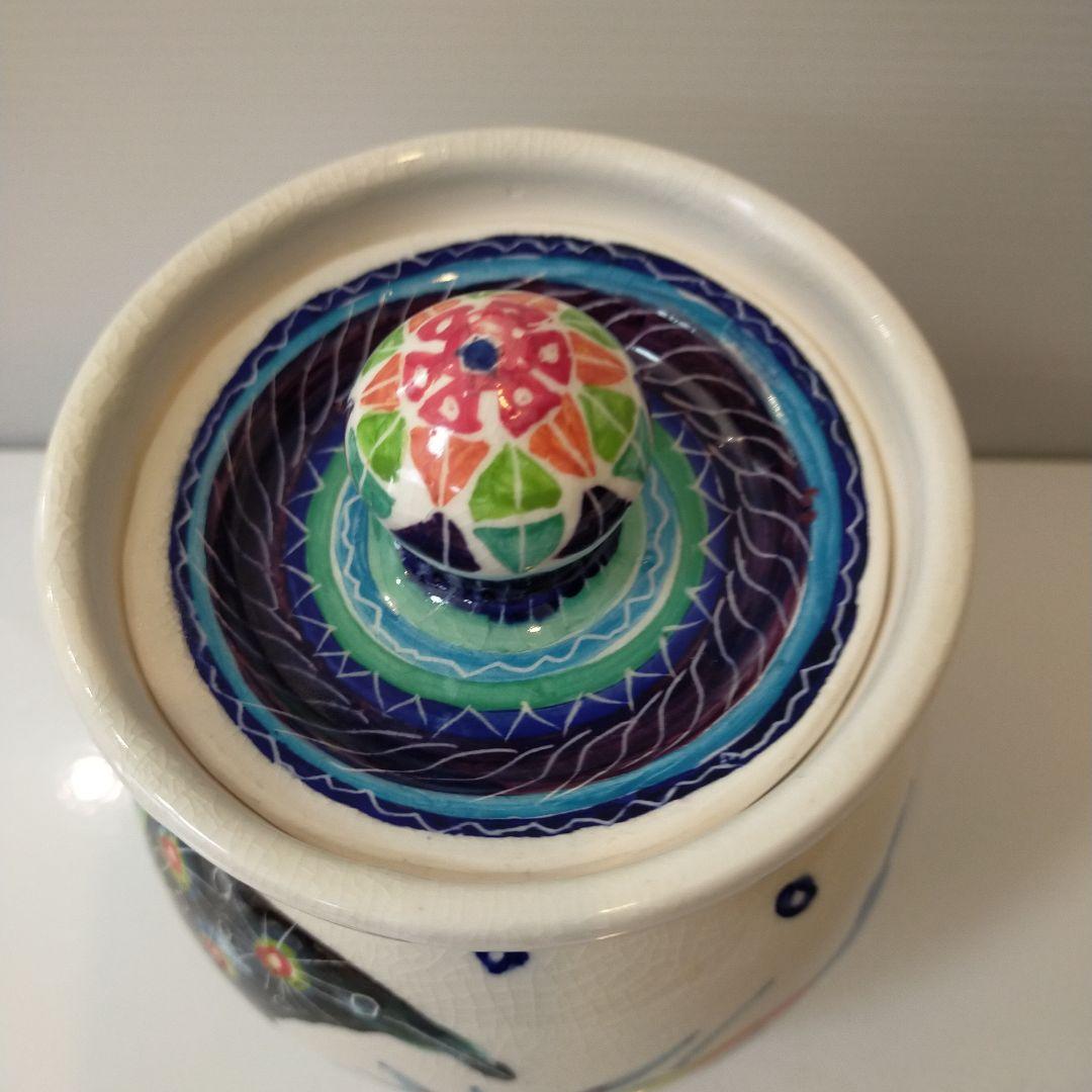 ナツキ様専用 南島焼 沖縄 石垣島 奈美ロリマーさん作品 蓋物大 物入れ