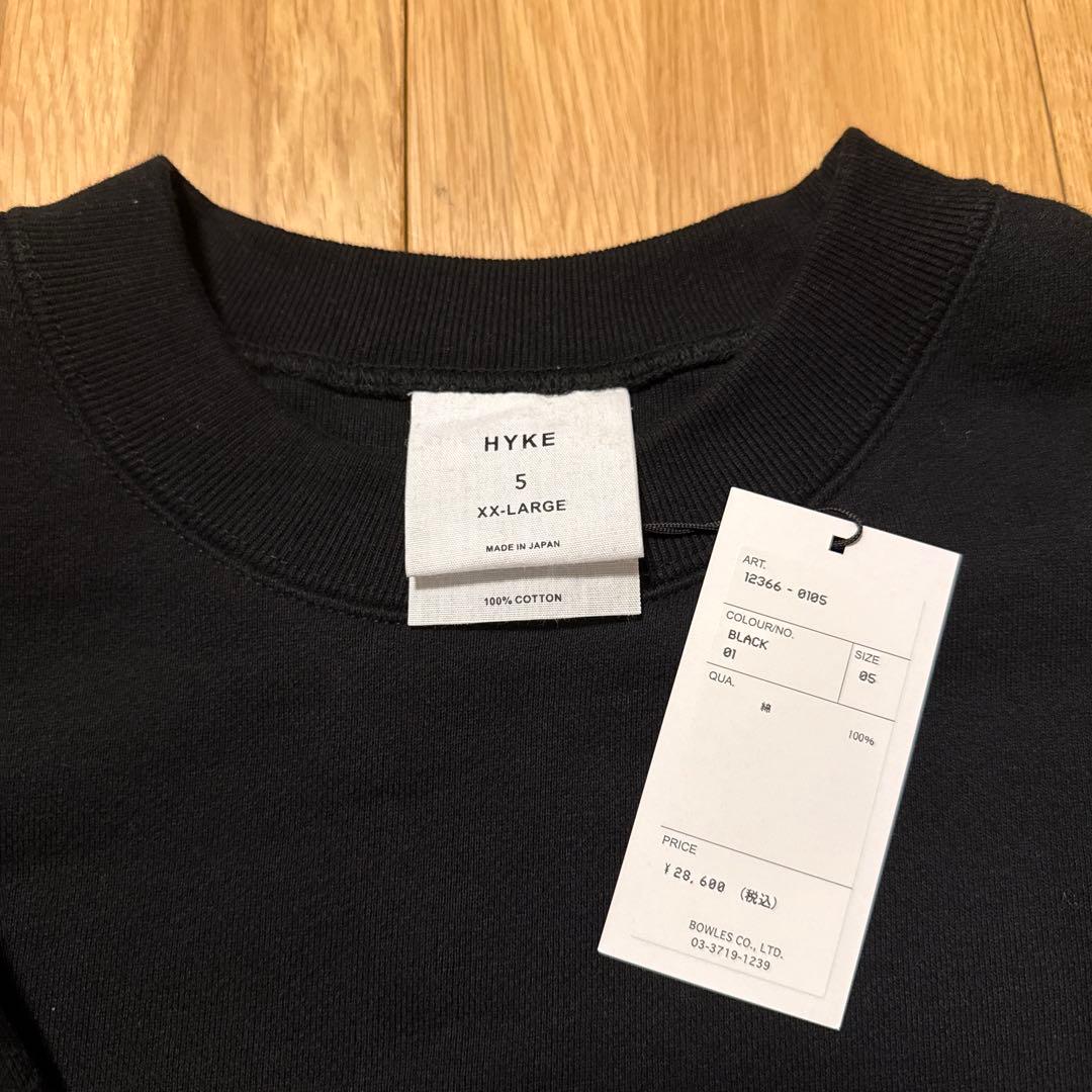 HYKE スウェット 黒 トレーナー 新品 タグ付き 5 XXL