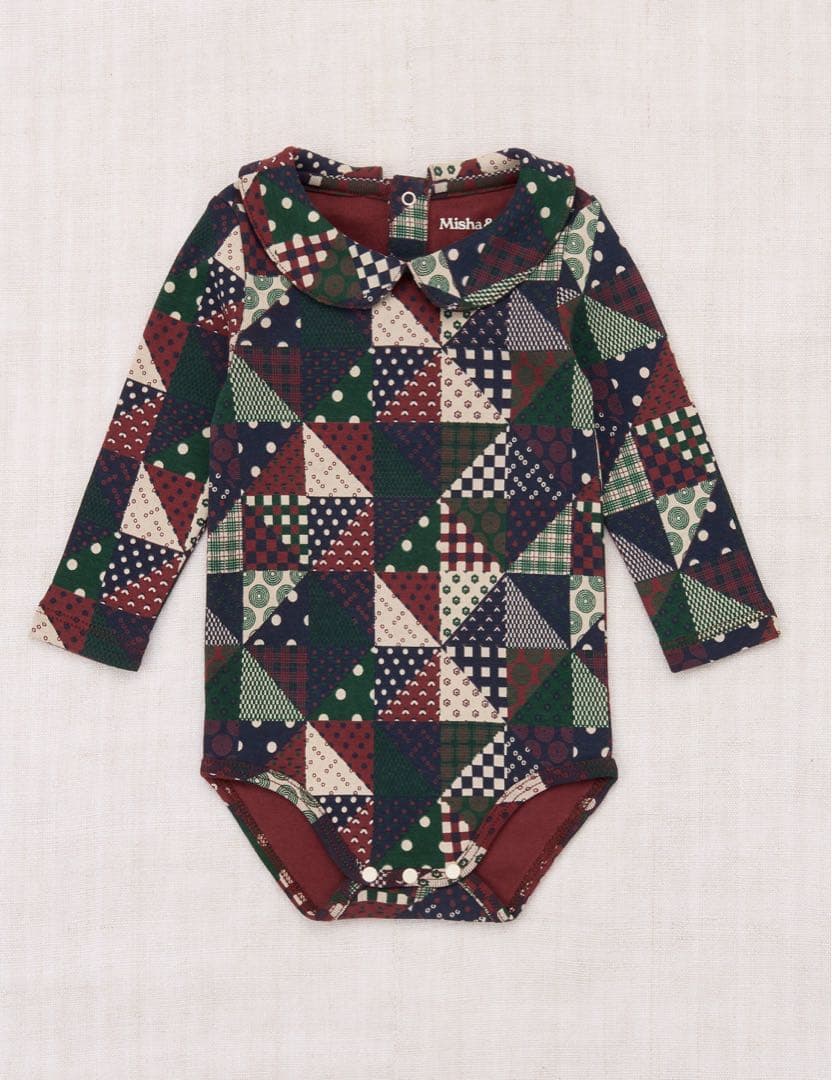 Misha & Puff パッチワーク　ロンパース　9-12M E*様 Misha and Puff Snap Overall 6-12m 20 Baby Snap Overall
