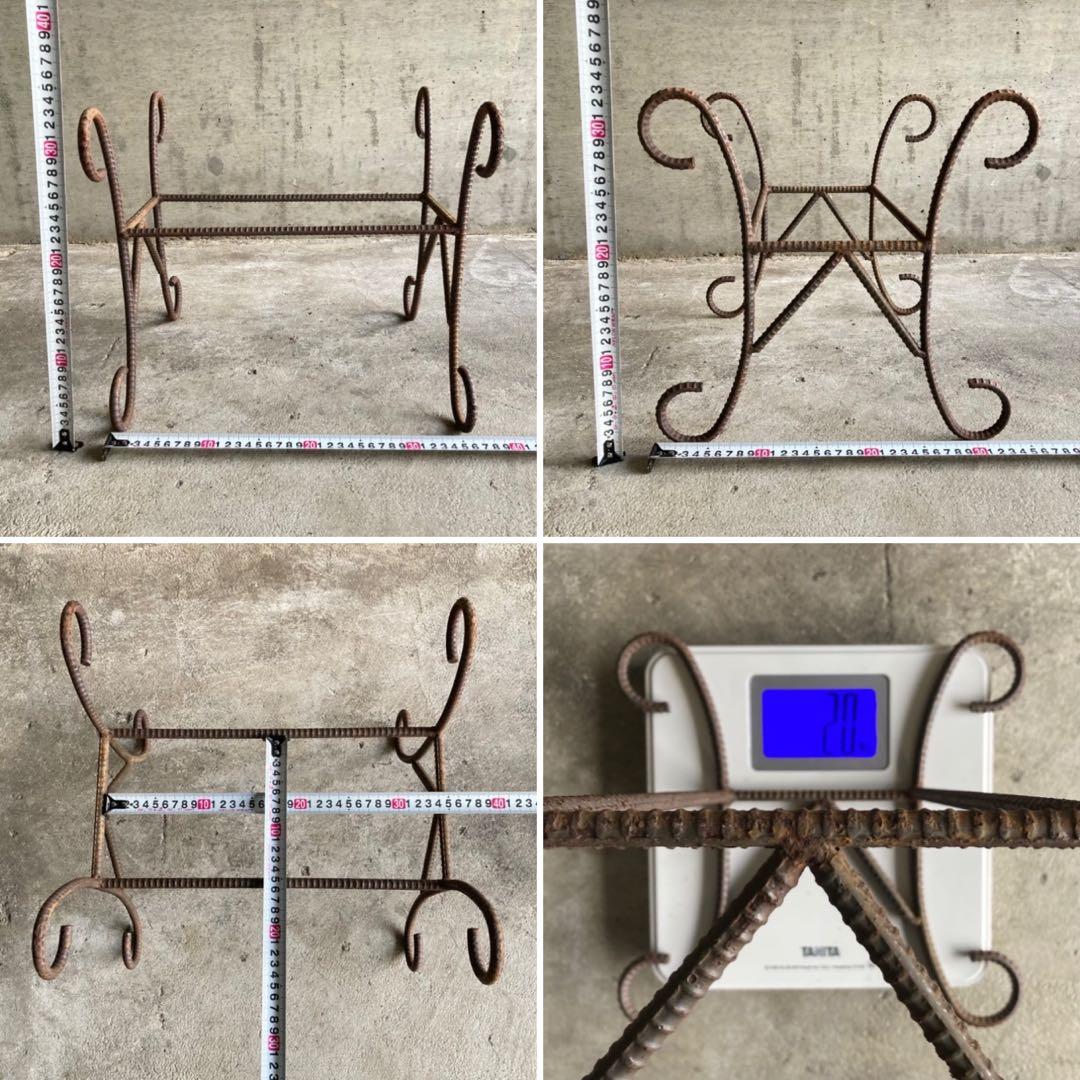 プランター 台 猫脚 鉄筋 アイアン 3点 シャビー インダストリアル レトロ