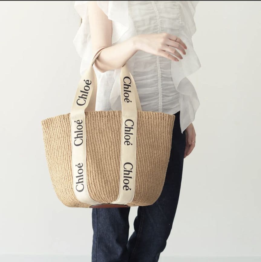 新品Chloe クロエ Woody ウッデイ ラージ バスケット バッグホワイト Chloe クロエ カゴバッグ/バスケット/WOODY LARGE レディース