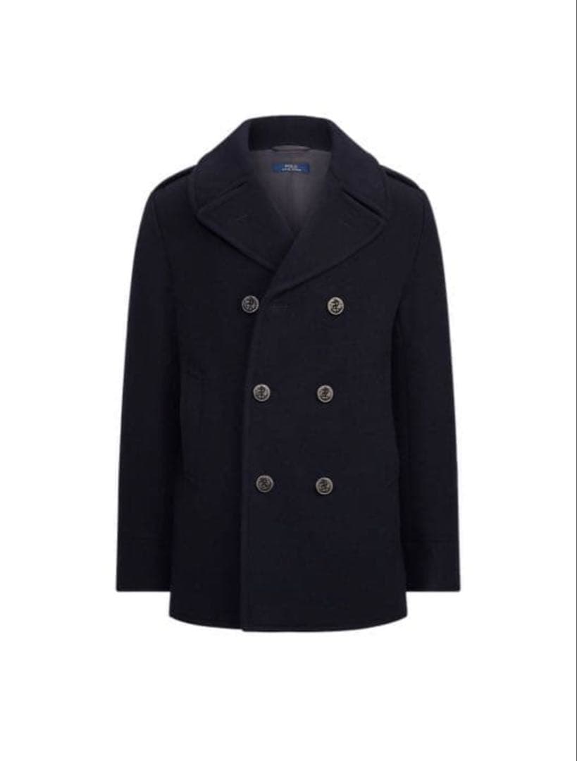 ポロラルフローレン ネイビー ウール ピーコート ダブルブレスト