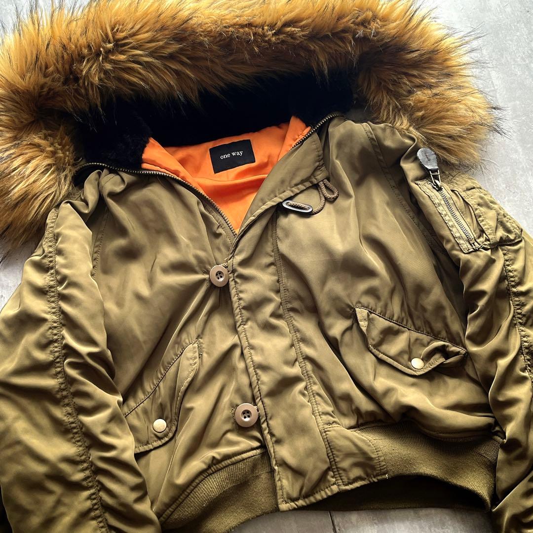 Y2K 平成 ギャル N2B ファー フライトジャケット 超短丈 グランジ