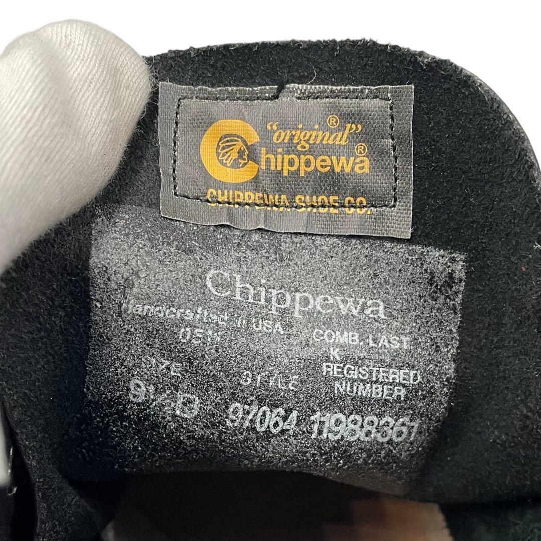 《未使用品》チペワ ブーツ USA製 ビブラム 黒タグ US9.5 97064