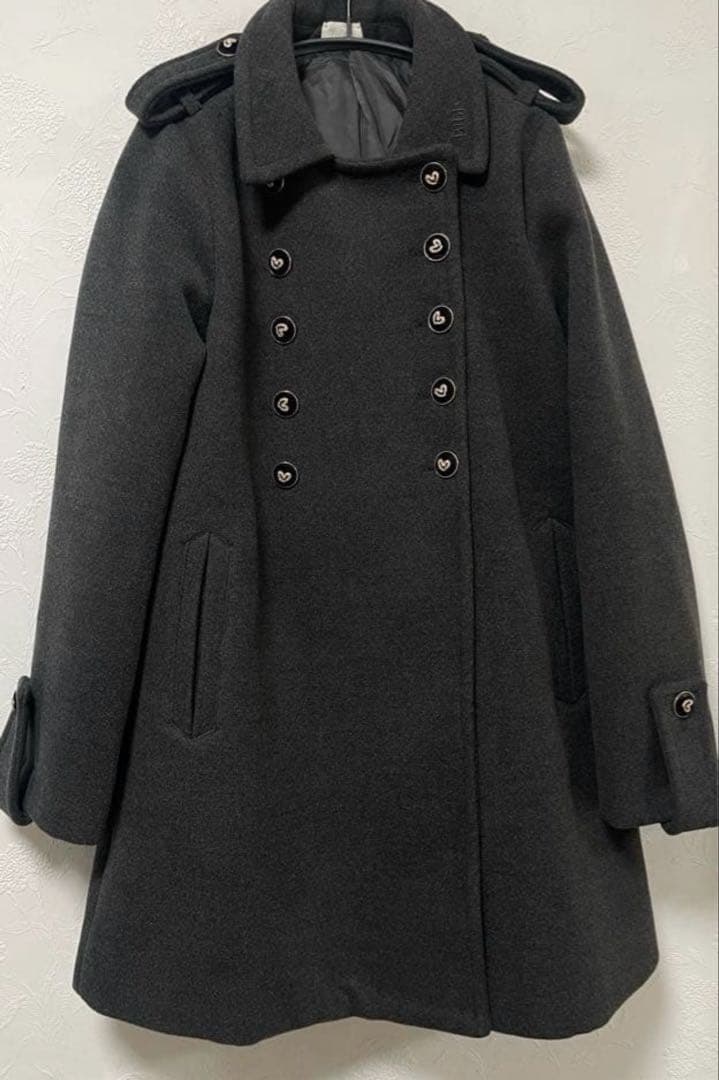 bibiy.olivia coat ビビィ オリビアコート ハートボタン グレー - メルカリ