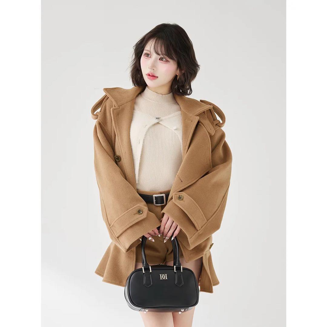 新品タグ付 ダーリッチ キャメル フリー ドロップショルダージャケット