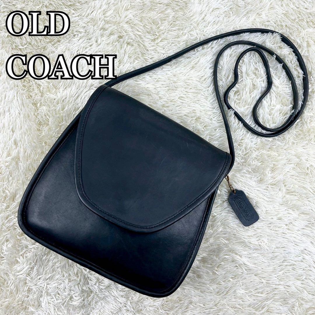 【美品・希少】OLDCOACH ショルダーバッグ フラップ ブラック USA製 極美品】COACH オールドコーチ フラップ ショルダーバッグ USA製