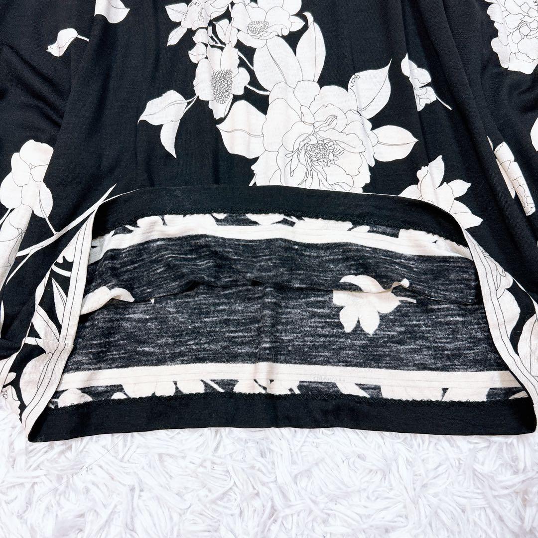 美品 LEONARD レオナール 長袖 花柄 ブラウス カットソー トップス L