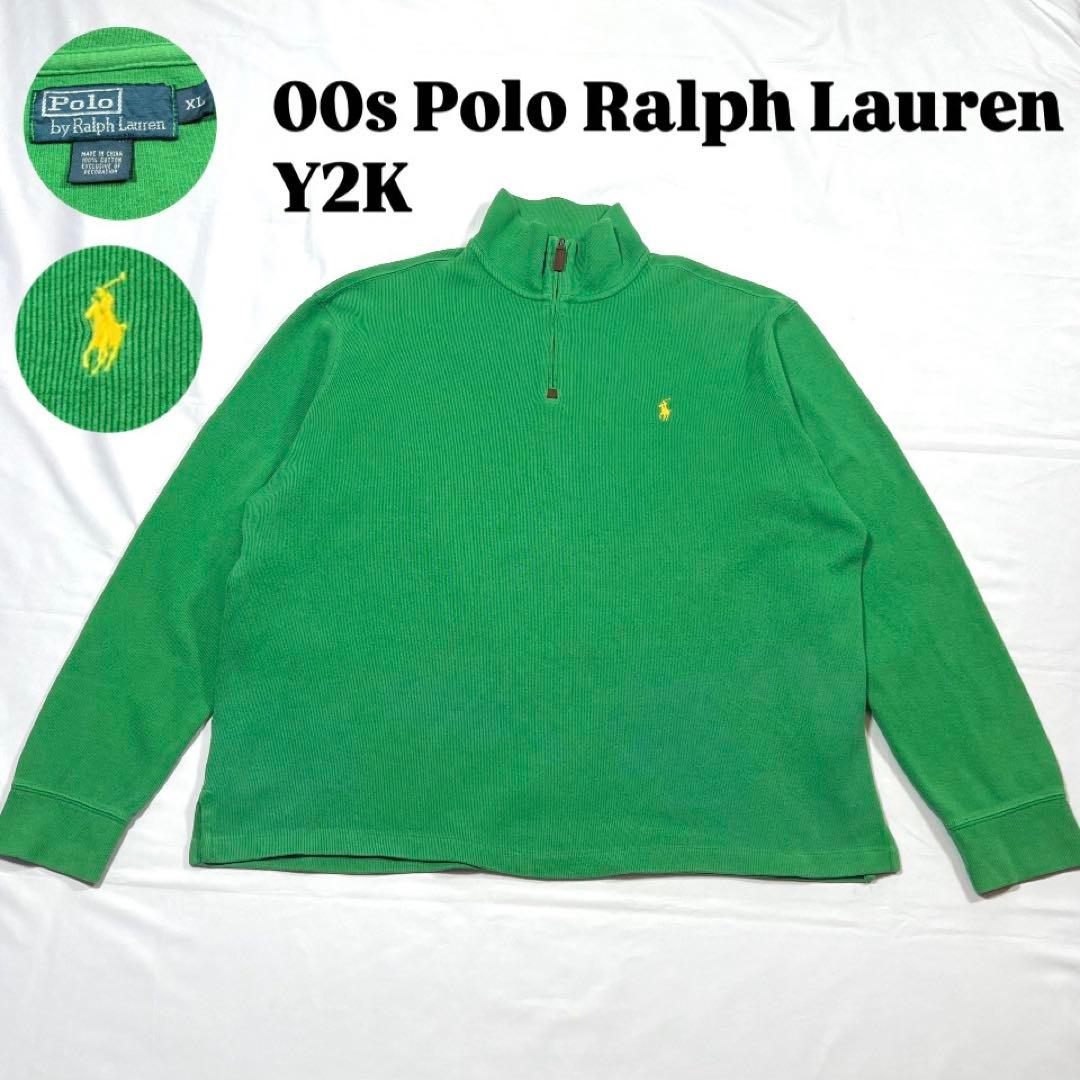 XL Polo Ralph Lauren Half-Zip Green Y2K - メルカリ