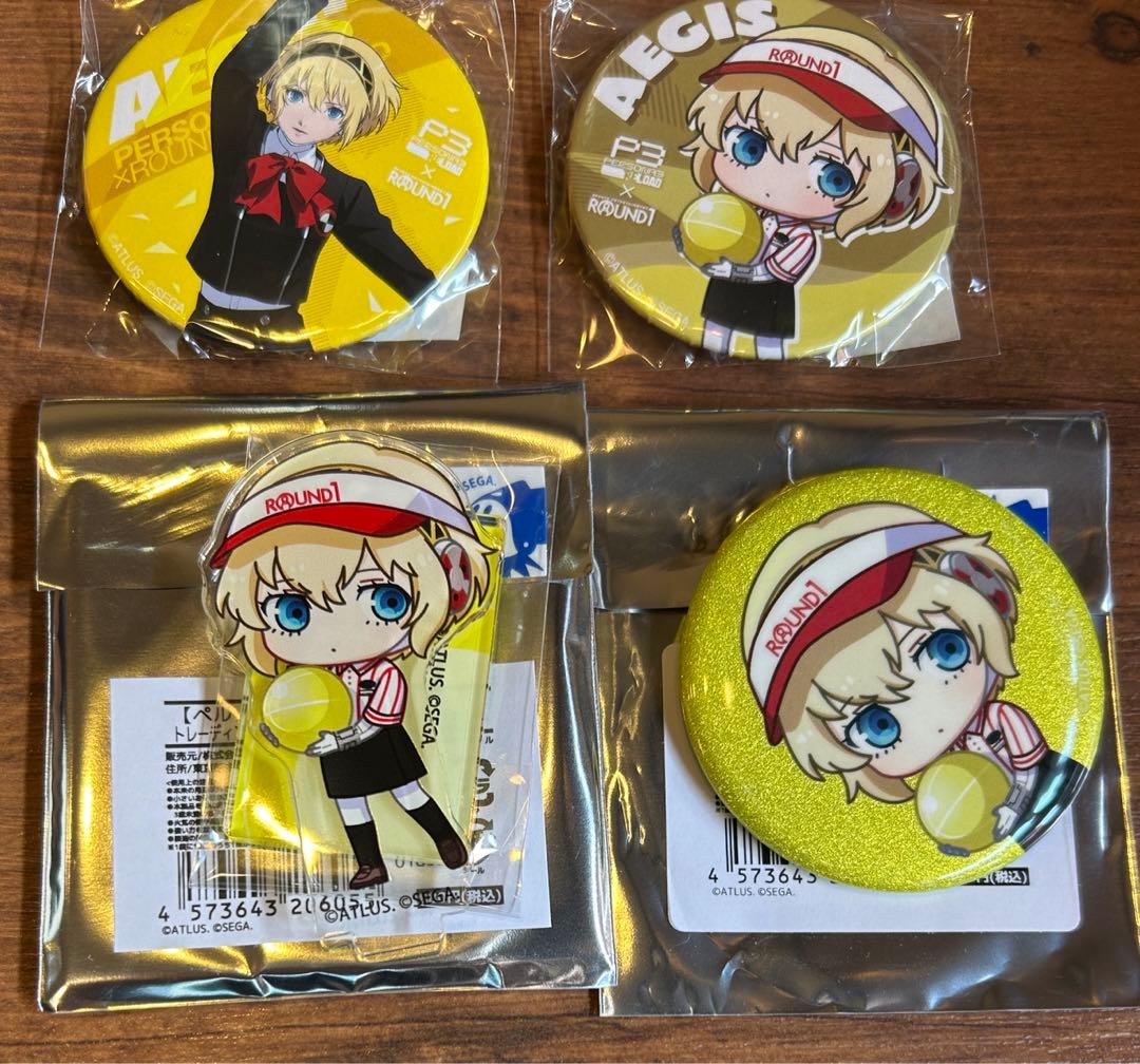 ペルソナ3 リロード ラウンドワン 缶バッジ アクリルスタンド アイギス