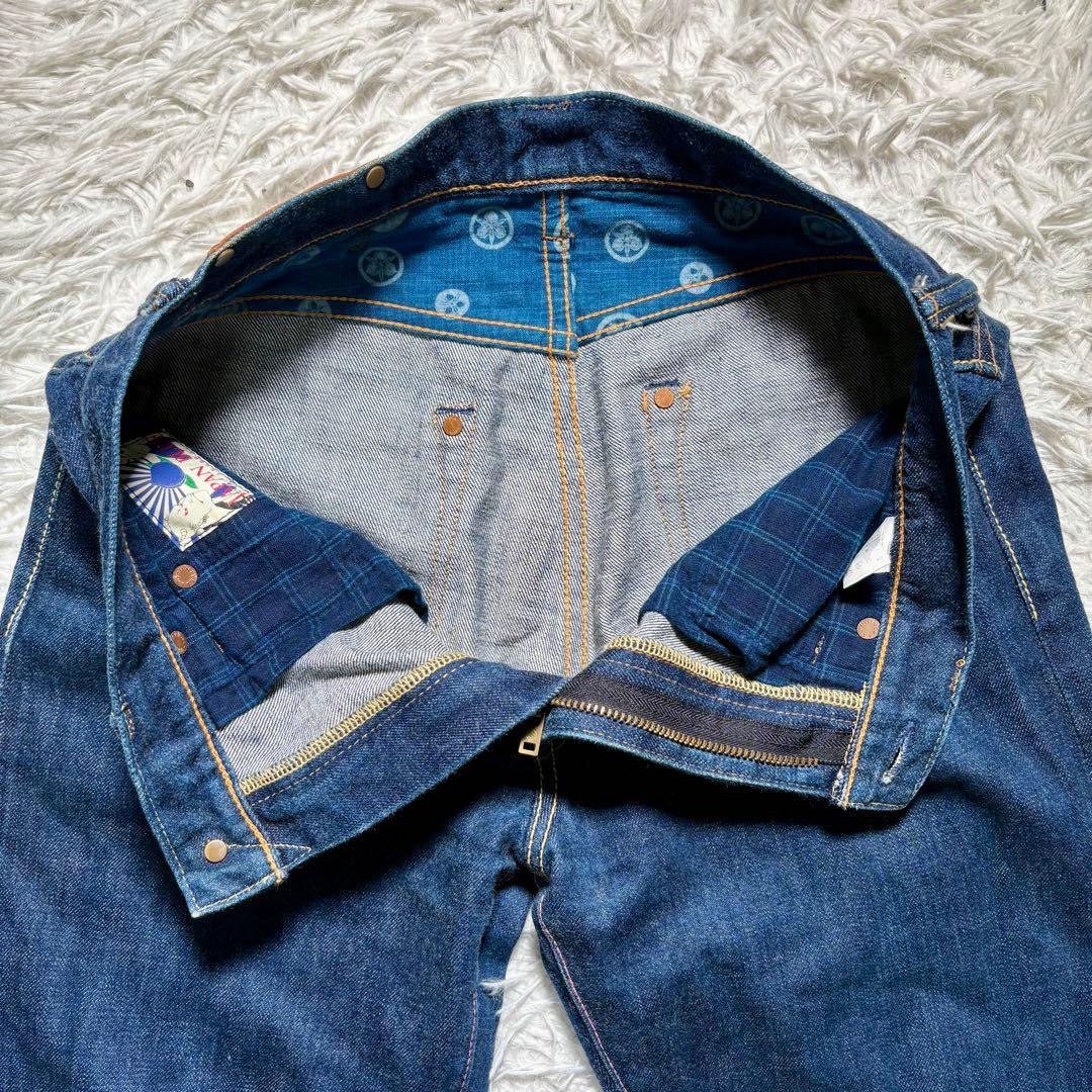 美品】桃太郎ジーンズ 銅丹レーベル インディゴデニム 30 藍布屋