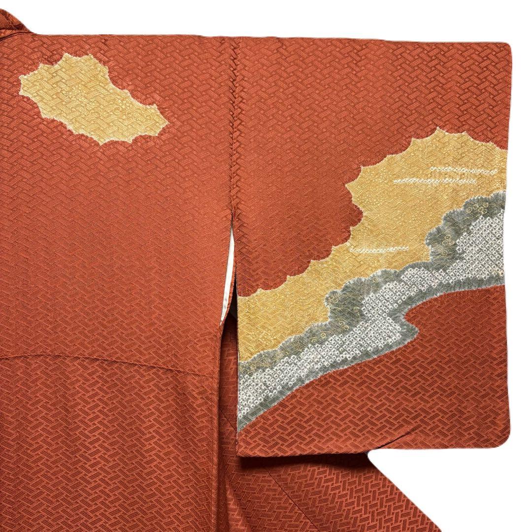 正絹 訪問着＆袋帯 セット 絞り・金彩 鳳凰・華紋 着丈170cm トール