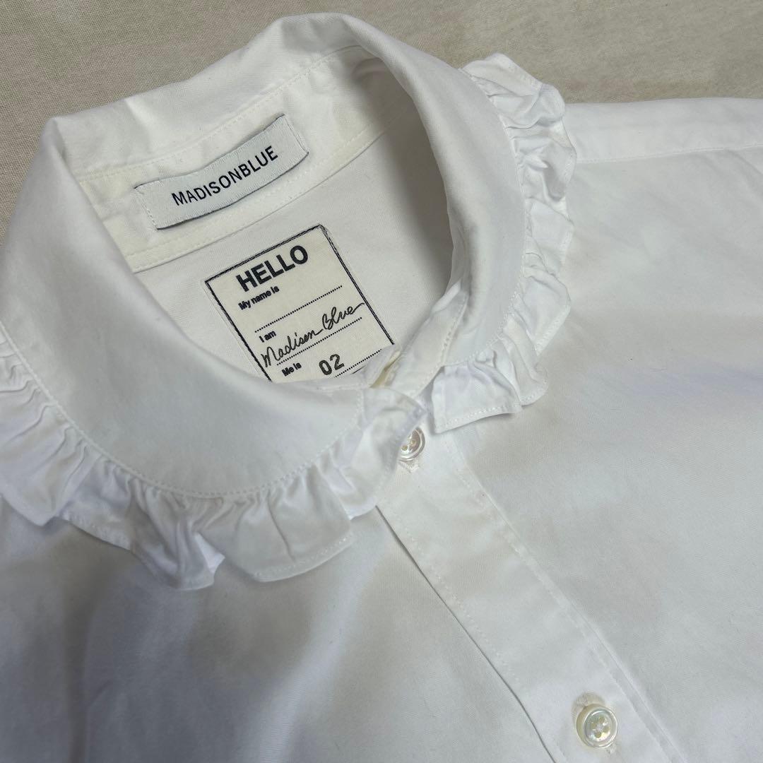MADISONBLUE マディソンブルー ラウンドカラー フリル シャツ 02