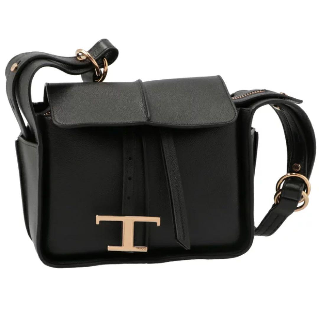 未使用】トッズ TOD'S Tタイムレス ミニ ショルダーバッグ ブラック