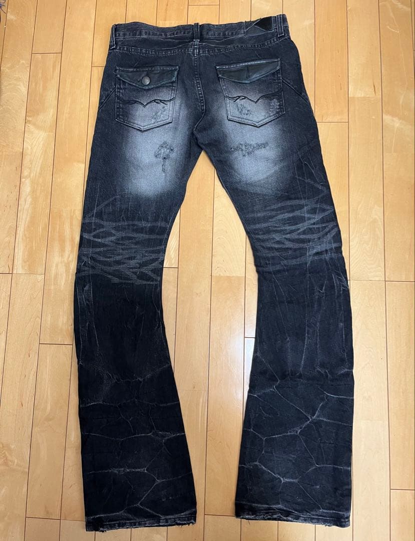 00s fuga black flare denim archive 46 - メルカリ