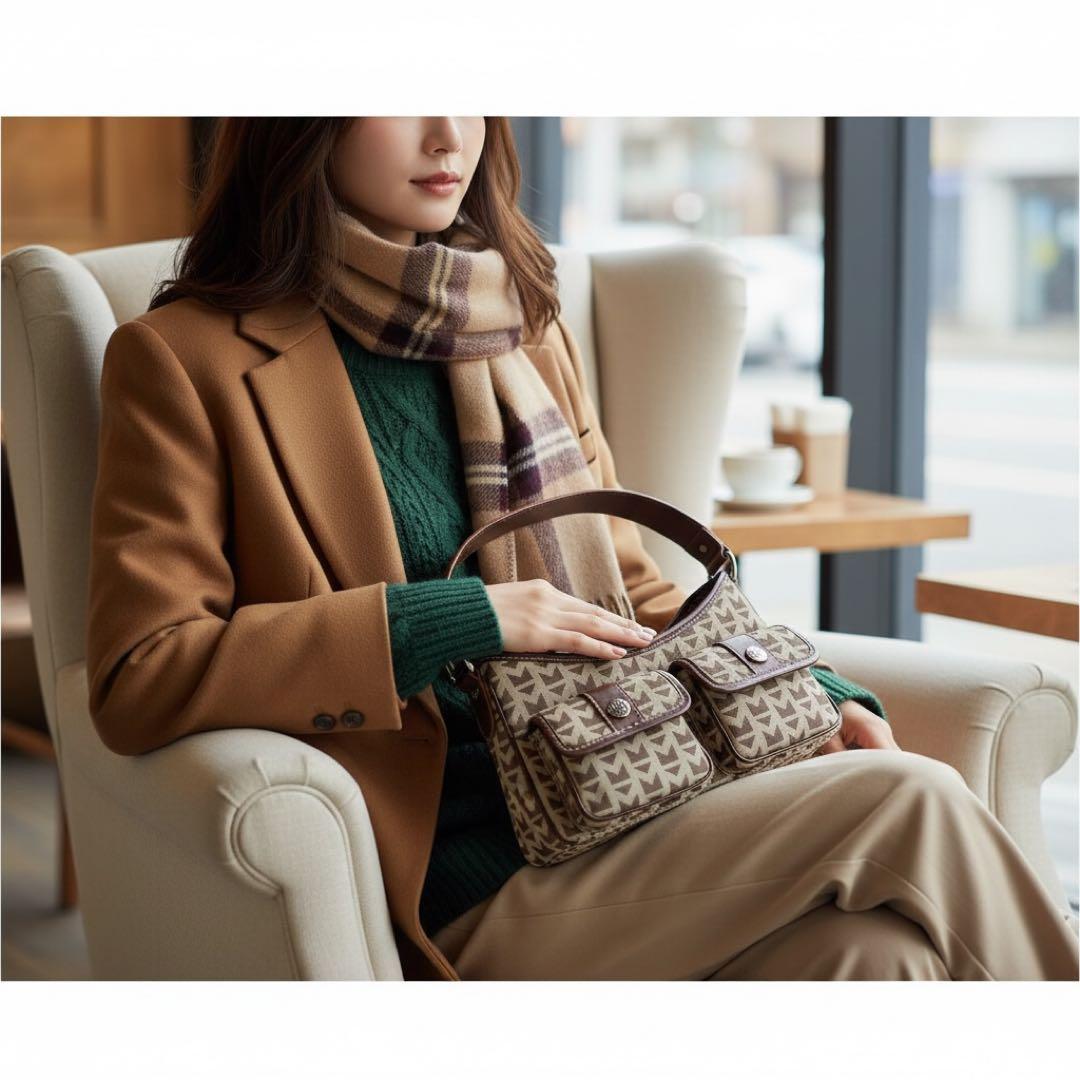 《激レア》マイケルコース ワンショルダー バック キャンバス レザー フラップ