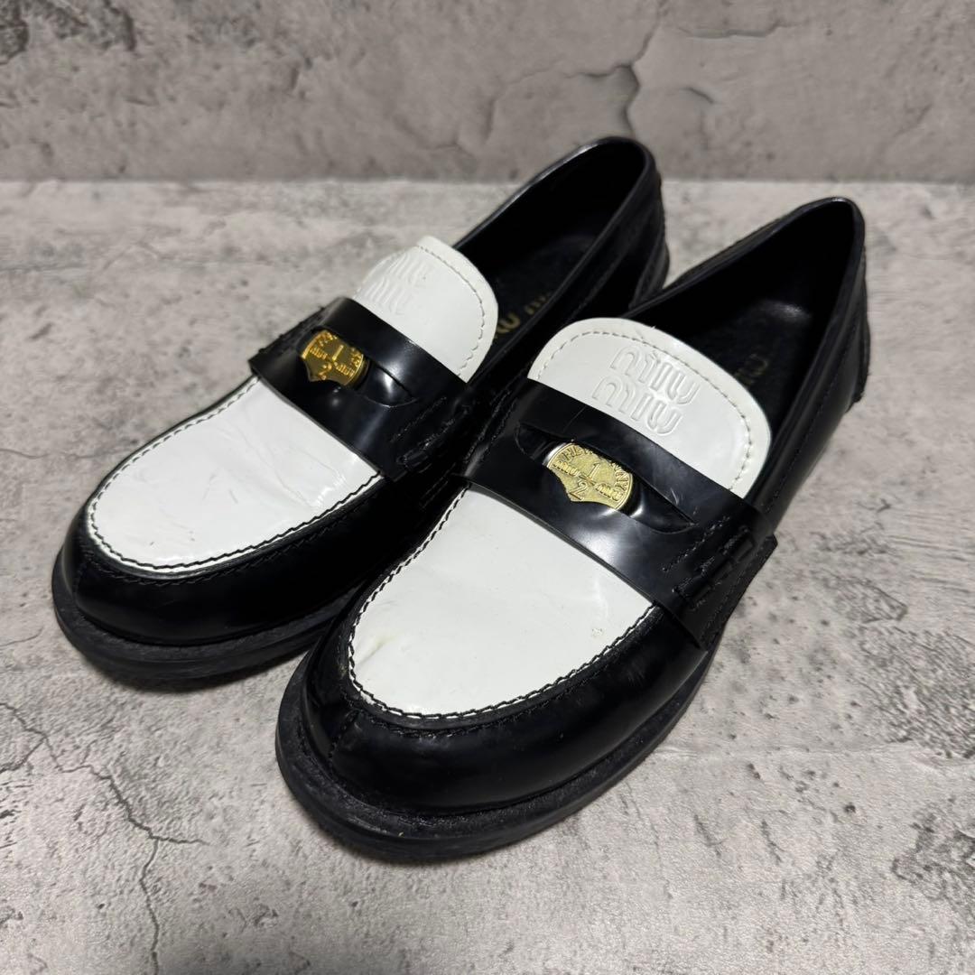 靴 Miu Miu Coin Two Tone Penny Loafers Miu Miu Women's Penny Coin Loafers | Bloomingdale's