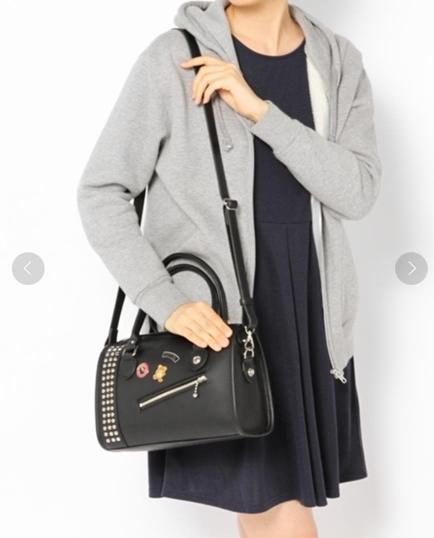 美品 ヒステリックグラマー スタッズ レザー 2wayボストン ショルダー