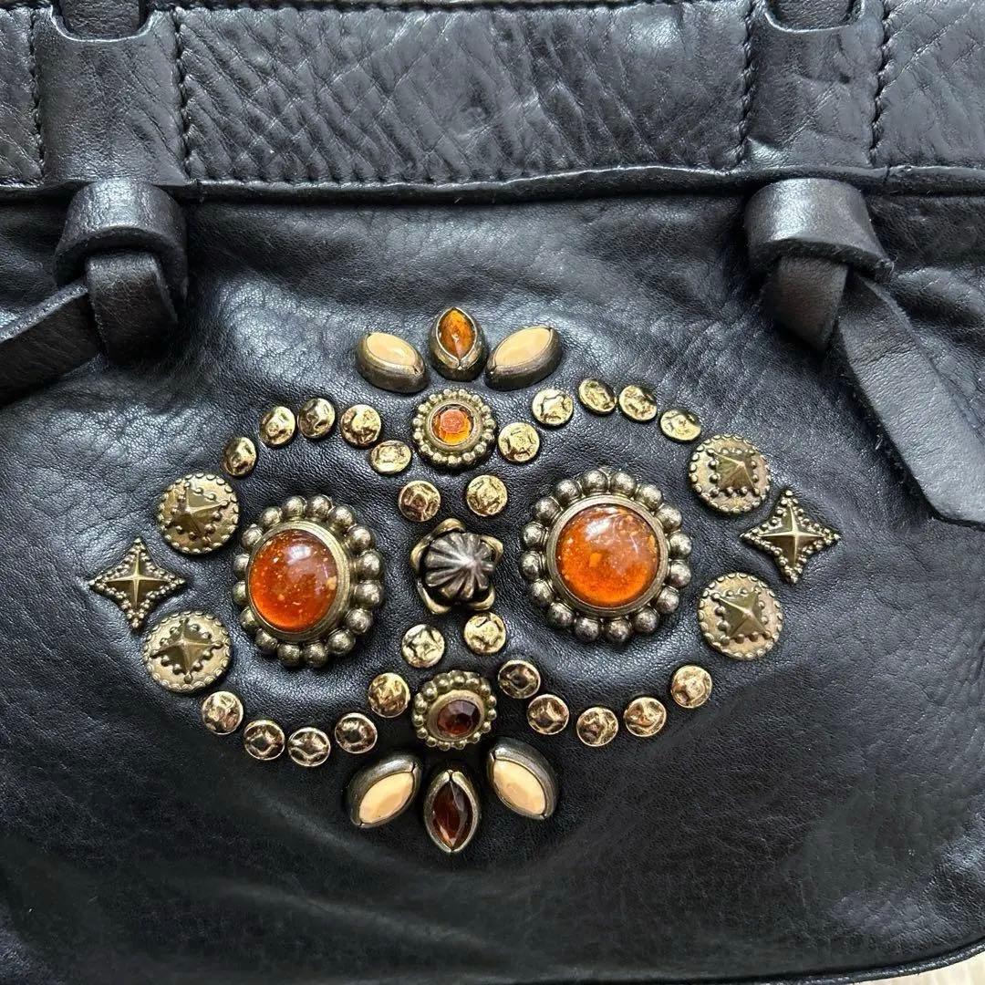 CAMPOMAGGI カンポマッジ スタッズ レザーミニバッグ/ショルダーバッグ